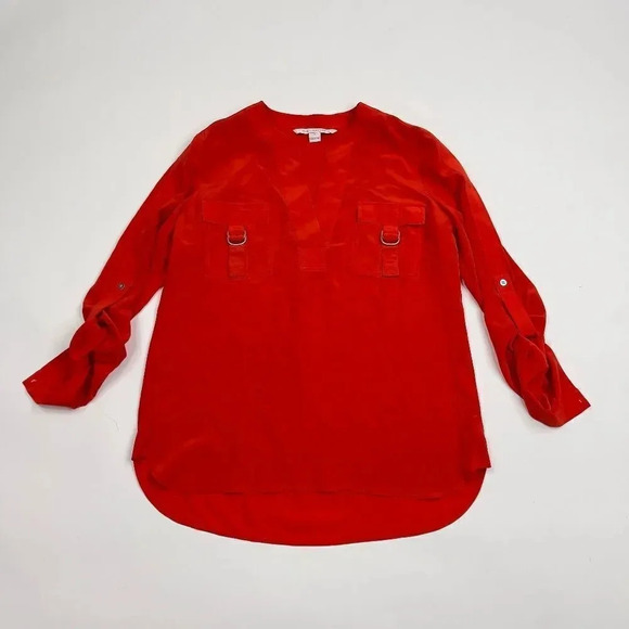 DVF Diane Von Furstenberg “Danielle” 100% Silk Blouse - Picture 1 of 11